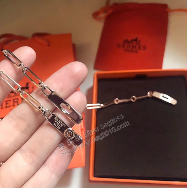 Hermes首飾品 愛馬仕高端定制頂級Ag925純銀女款手鏈 Hermes滿鑽Kelly手鏈  zgh1522